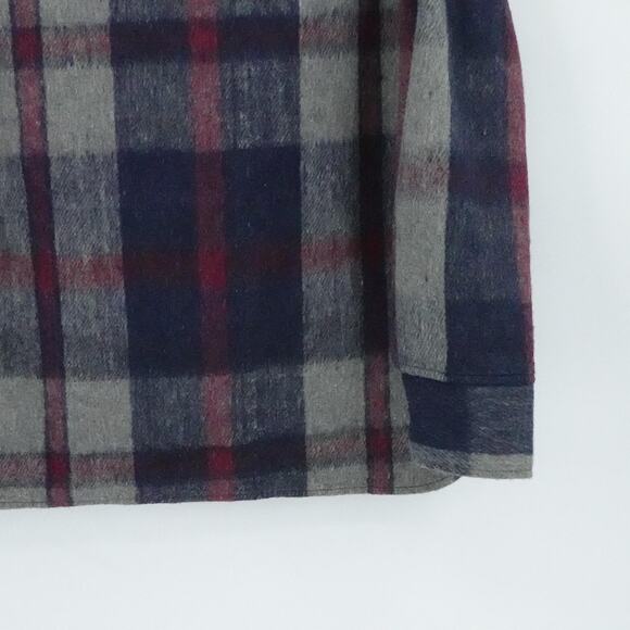 Vintage Brewster Shirt Mens Large Plaid Wool Blend Button Up Flannel 80s Fall - Picture 10 of 15